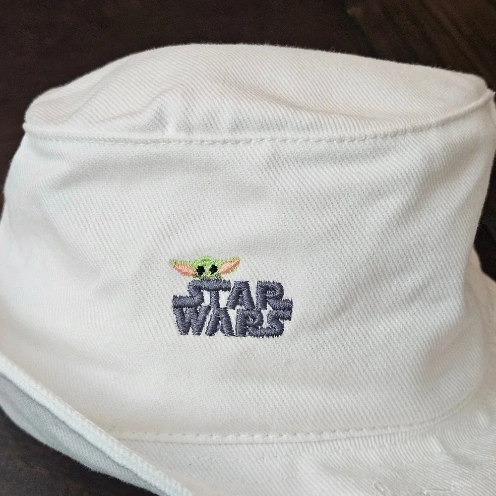 Star Wars‎ Grogu Love Your Melon Bucket Hat Kids 56cm White Embroidered Cotton